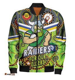 Amazing Aussie Canberra Raiders Naidoc Week Custom Raiders Naidoc For Our Elders Dot Art Style Bomber Jacket