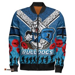 Amazing Aussie Canterbury Bankstown Bulldogs Custom Anzac Canterbury Bankstown Bulldogs Bomber Jacket