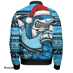 Amazing Aussie Cronulla Sutherland Sharks Ugly Knit Style For Christmas Game Fans Bomber Jacket