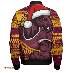 Amazing Aussie Brisbane Broncos Ugly Knit Style For Christmas Game Fans Bomber Jacket