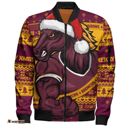 Amazing Aussie Brisbane Broncos Ugly Knit Style For Christmas Game Fans Bomber Jacket