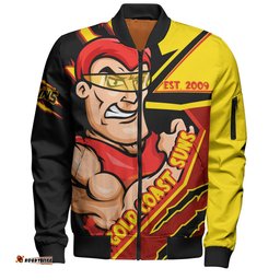 Amazing Aussie Gold Coast SUNS Battlefield Glory Gear Bomber Jacket