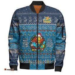 Amazing Aussie Gold Coast Titans Christmas Custom Chrissie Spirit Bomber Jacket