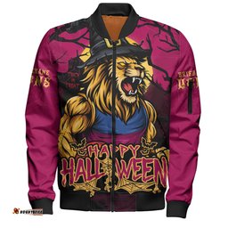 Amazing Aussie Brisbane Lions Full Moon Fever Halloween Supporter Bomber Jacket