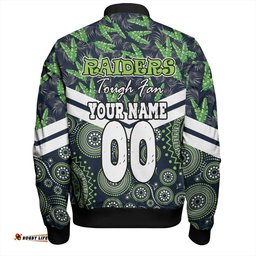 Amazing Aussie Canberra Raiders Tropical Patterns And Dot Painting Eat Sleep Rugby Repeat Bomber Jacket