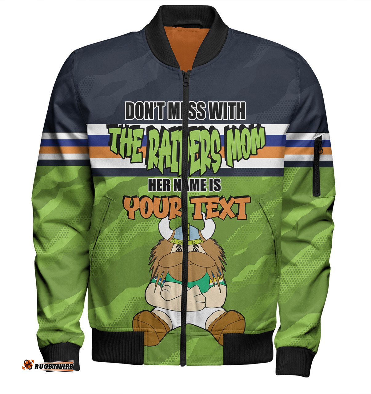 Amazing Aussie Canberra Raiders Mother's Day Screaming Mom and Crazy Fan Bomber Jacket