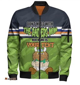 Amazing Aussie Canberra Raiders Mother's Day Screaming Mom and Crazy Fan Bomber Jacket