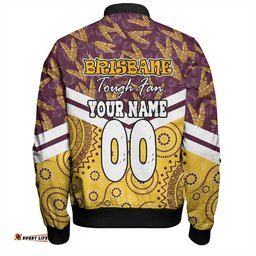 Amazing Aussie Brisbane Broncos Tropical Patterns And Dot Painting Eat Sleep Rugby Repeat Bomber Jacket