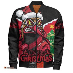 Amazing Aussie Essendon Santa Scoring Touchdown On Christmas Game Day Bomber Jacket