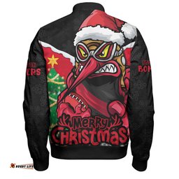 Amazing Aussie Essendon Santa Scoring Touchdown On Christmas Game Day Bomber Jacket