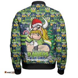 Amazing Aussie Canberra Raiders Merry Ugly Christmas Comic Style Bomber Jacket