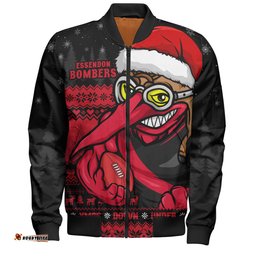 Amazing Aussie Essendon Merry Christmas Down Under Footy Power Style Bomber Jacket