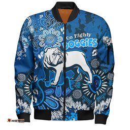 Amazing Aussie Canterbury Bankstown Bulldogs Custom Go Mighty Doggies Bomber Jacket