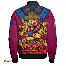 Amazing Aussie Brisbane Lions Ripped Legacy Of The Game The ANZAC Spirit Lives On Bomber Jacket