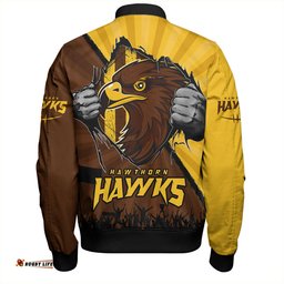 Amazing Aussie Hawthorn Breaking Through Fan Design Bomber Jacket