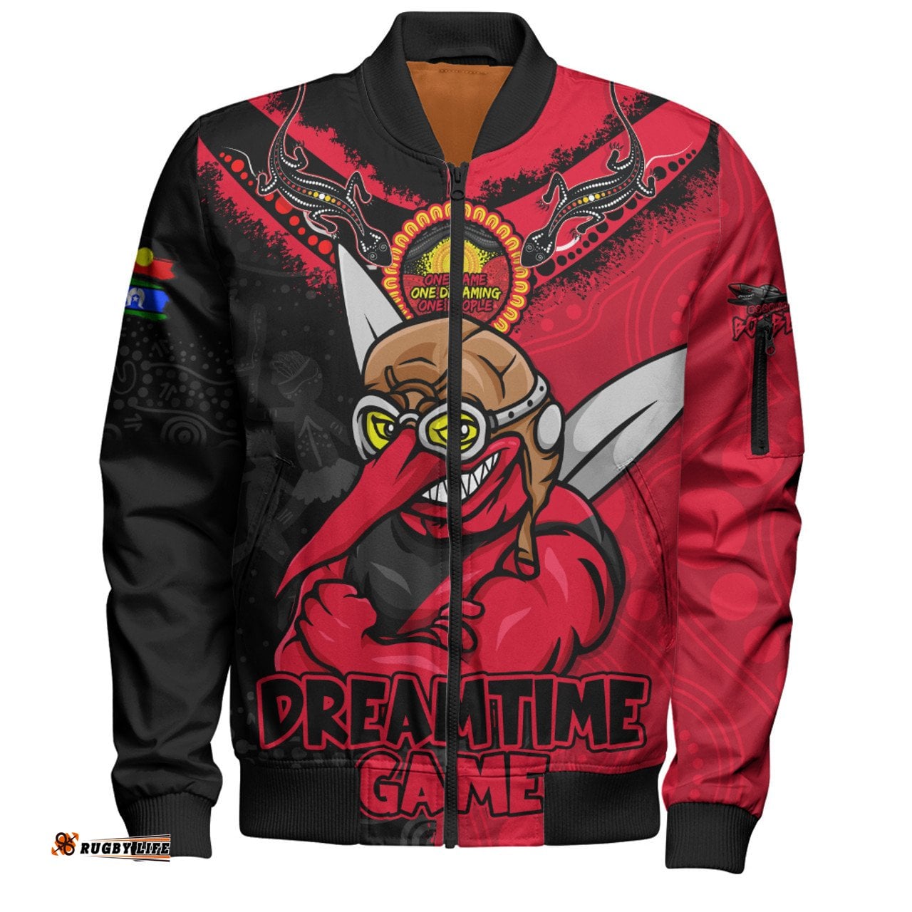 Amazing Aussie Essendon Dreamtime Warriors Of Culture Bomber Jacket