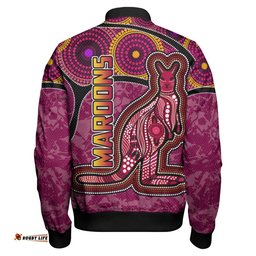 Amazing Aussie Maroons Rugby Custom Maroons Kangaroo Bomber Jacket