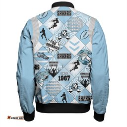 Amazing Aussie Cronulla Sutherland Sharks Argyle Patterns Style Tough Fan Rugby For Life Bomber Jacket
