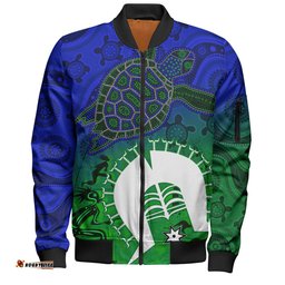 Amazing Aussie Indigenous Australian Aboriginal Island Heart Turtle Path Bomber Jacket