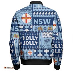 Amazing Aussie New South Wales Christmas Holly Jolly Chrissie Bomber Jacket