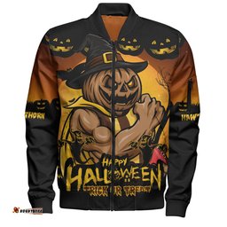 Amazing Aussie Hawthorn Dark Pumpkin Halloween Spirit Bomber Jacket