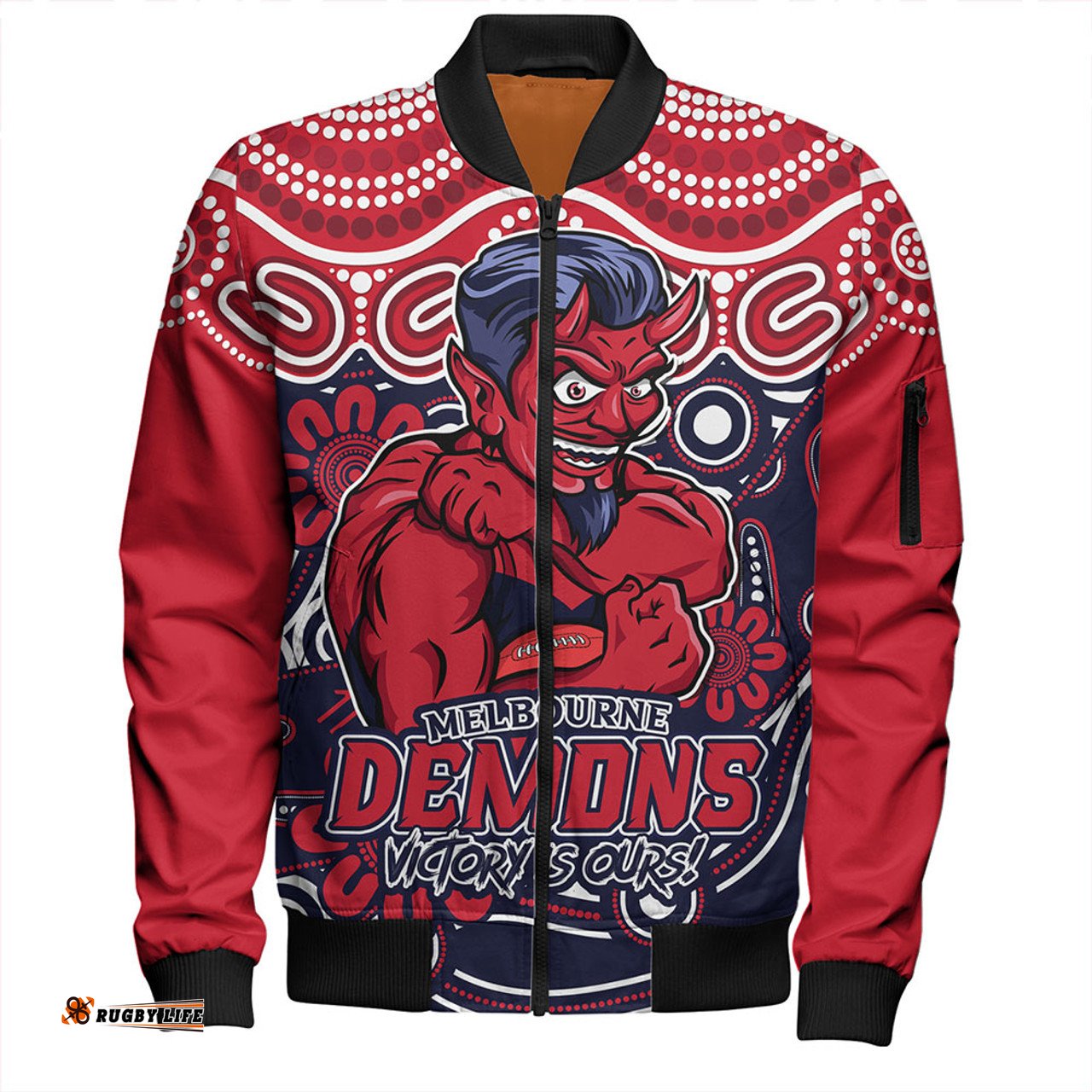 Amazing Aussie Melbourne Aboriginal Inspired Tough Fan Football For Life Bomber Jacket