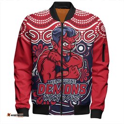 Amazing Aussie Melbourne Aboriginal Inspired Tough Fan Football For Life Bomber Jacket
