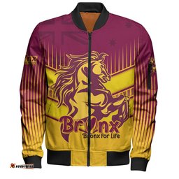 Amazing Aussie Brisbane Broncos Bronx Mascot With Australia Flag Bomber Jacket