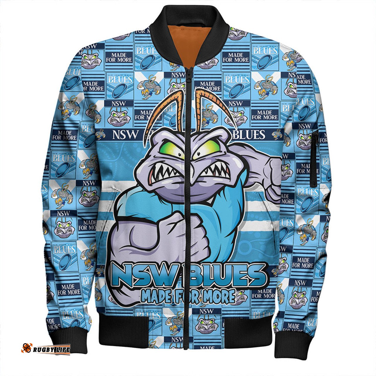 Amazing Aussie New South Wales Blues Champion���s Pride Comic Style Bomber Jacket