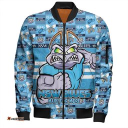 Amazing Aussie New South Wales Blues Champion���s Pride Comic Style Bomber Jacket