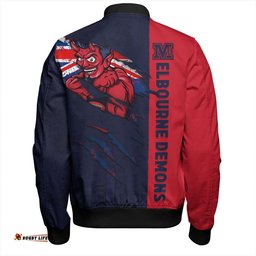 Amazing Aussie Melbourne Burning Passion Of Power Scratch Style Bomber Jacket