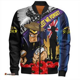Amazing Aussie Melbourne Storm United In Spirit Anzac Day Tribute Bomber Jacket