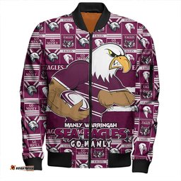 Amazing Aussie Manly Warringah Sea Eagles Champion���s Pride Comic Style Bomber Jacket