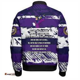 Amazing Aussie Melbourne Storm Theme Song Inspired Bomber Jacket