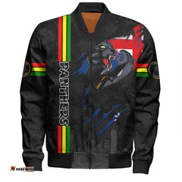 Amazing Aussie Penrith Panthers Happy Australia Day Flag Scratch Style Bomber Jacket