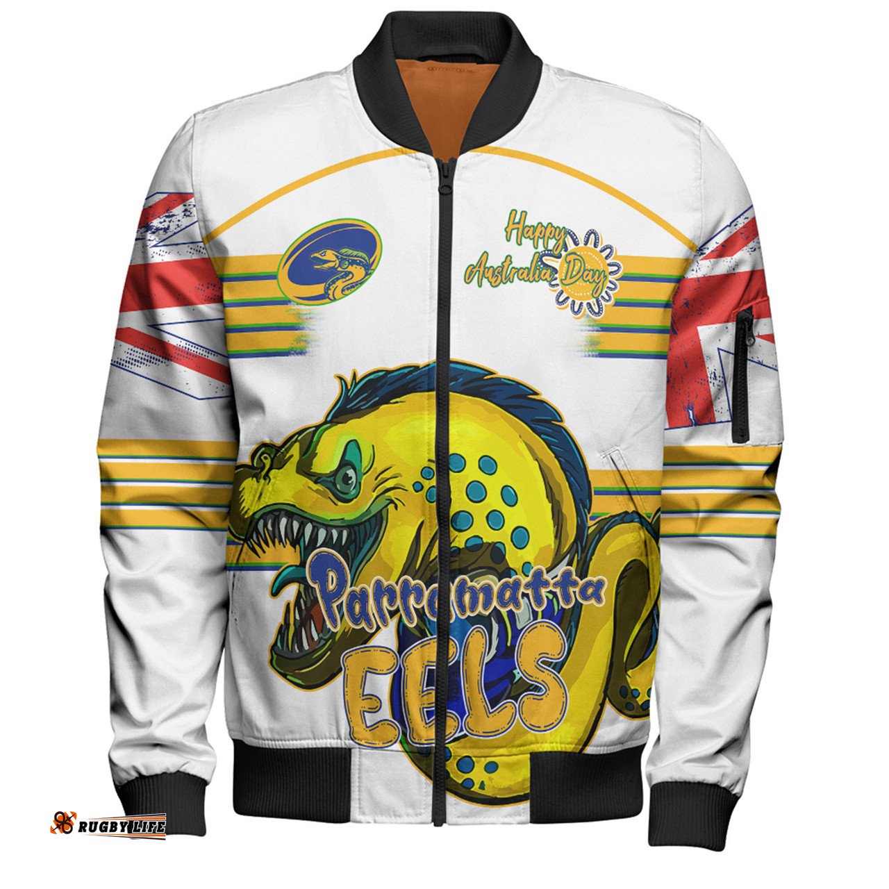 Amazing Aussie Parramatta Eels Happy Australia Day We Are One And Free V2 Bomber Jacket