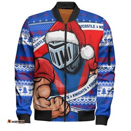 Amazing Aussie Newcastle Knights Ugly Knit Style For Christmas Game Fans Bomber Jacket
