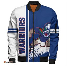 Amazing Aussie New Zealand Warriors Sport Warriors Mascot Quater Style Bomber Jacket