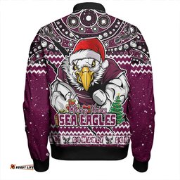 Amazing Aussie Manly Warringah Sea Eagles Aboriginal Xmas Special Ugly Christmas Style Bomber Jacket