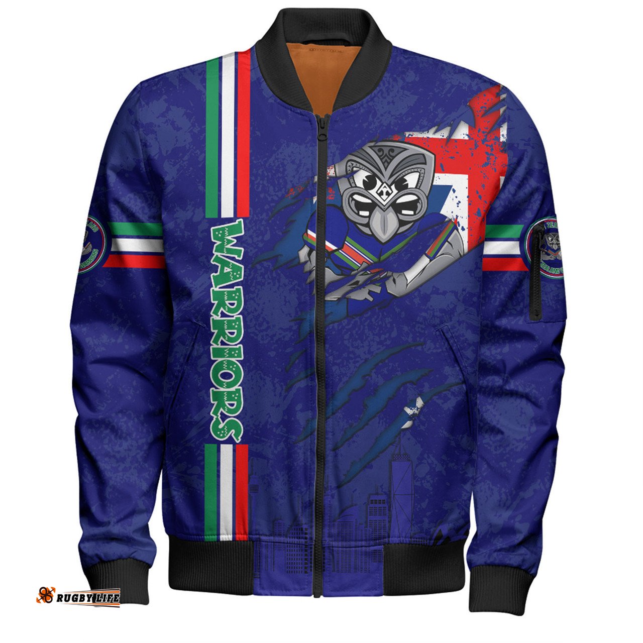 Amazing Aussie New Zealand Warriors Happy Australia Day Flag Scratch Style Bomber Jacket