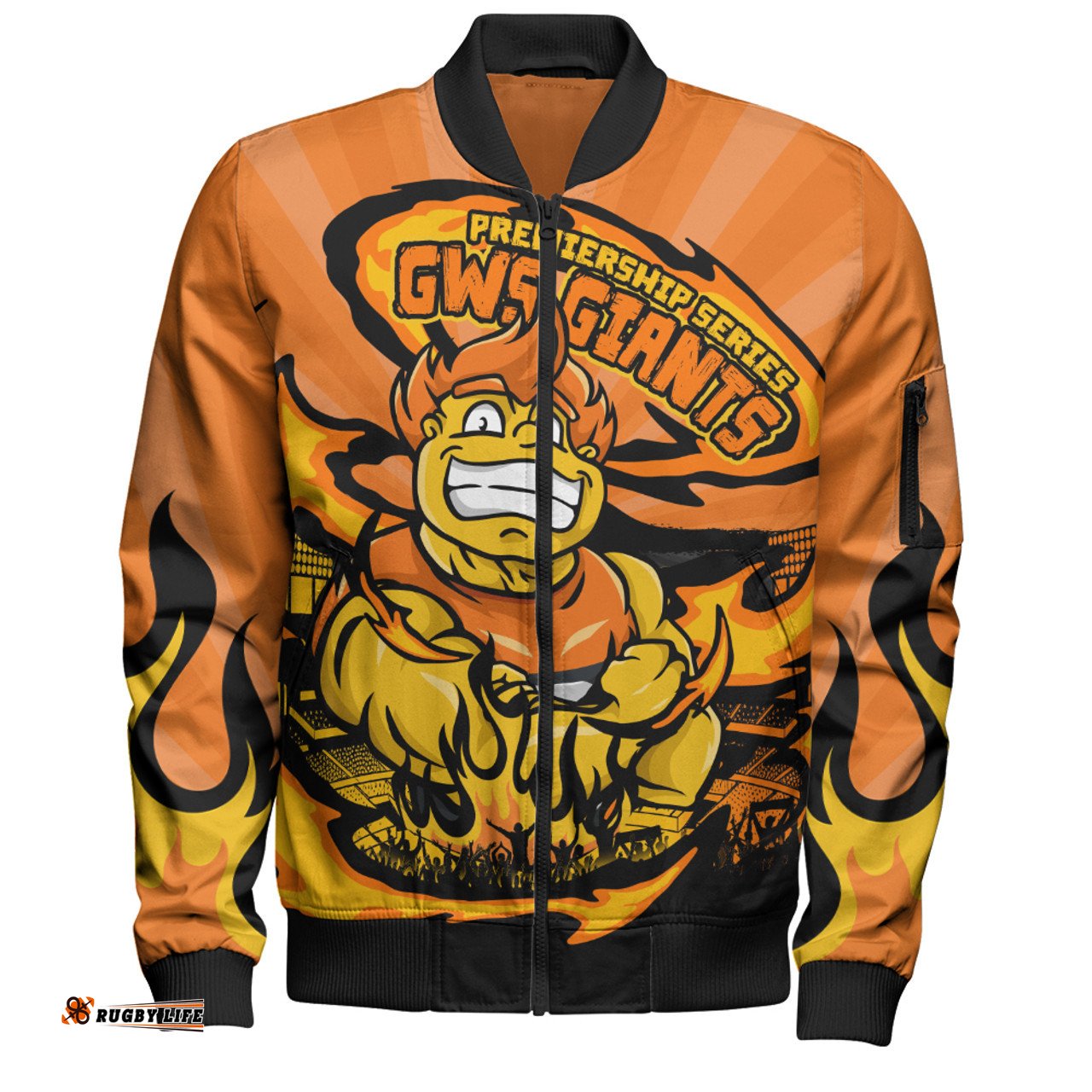 Amazing Aussie GWS GIANTS Premiership Series Flame Edition Bomber Jacket