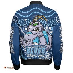 Amazing Aussie New South Wales Blues Aboriginal Inspired Tough Fan Rugby For Life Bomber Jacket