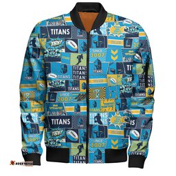 Amazing Aussie Gold Coast Titans Sport Team Of Us Die Hard Fan Supporters Comic Style Bomber Jacket