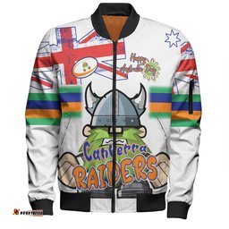 Amazing Aussie Canberra Raiders Happy Australia Day We Are One And Free V2 Bomber Jacket