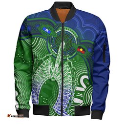 Amazing Aussie Indigenous Australian Aboriginal Spirit Of The Turtle Dreaming Path Bomber Jacket