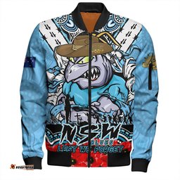 Amazing Aussie New South Wales Blues Ripped Legacy Of The Game The ANZAC Spirit Lives On Bomber Jacket