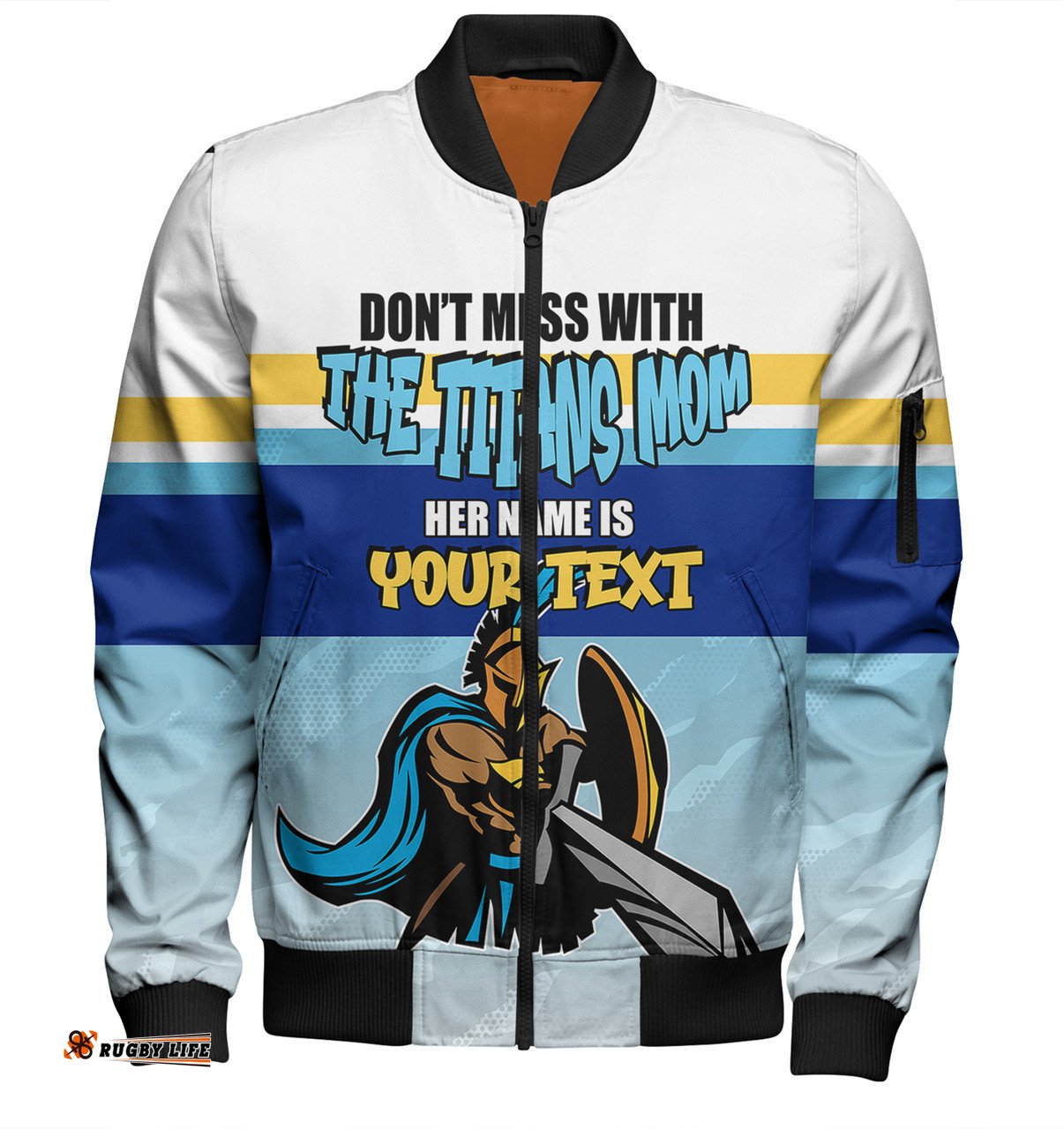 Amazing Aussie Gold Coast Titans Mother's Day Screaming Mom and Crazy Fan Bomber Jacket