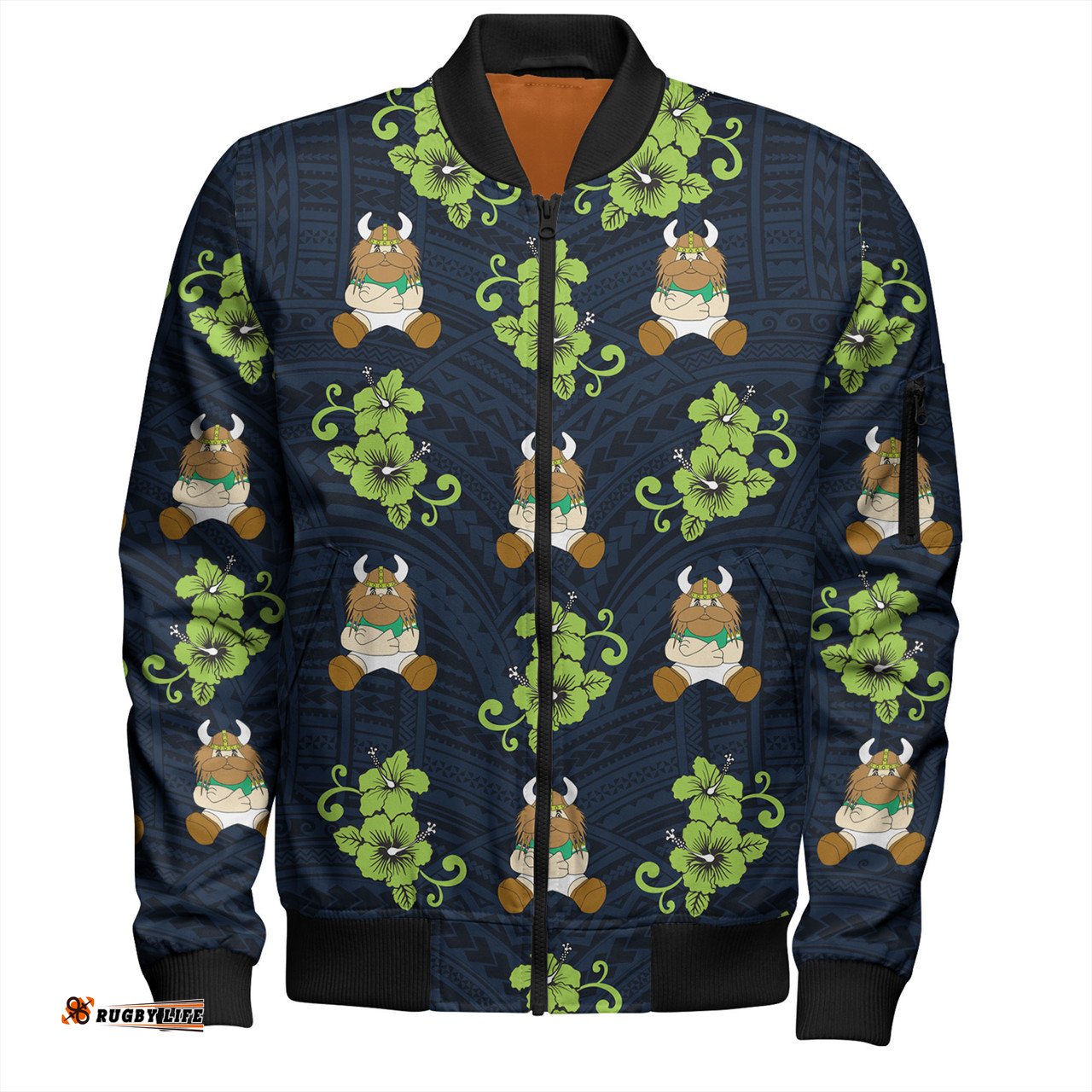 Amazing Aussie Canberra Raiders With Maori Pattern Bomber Jacket