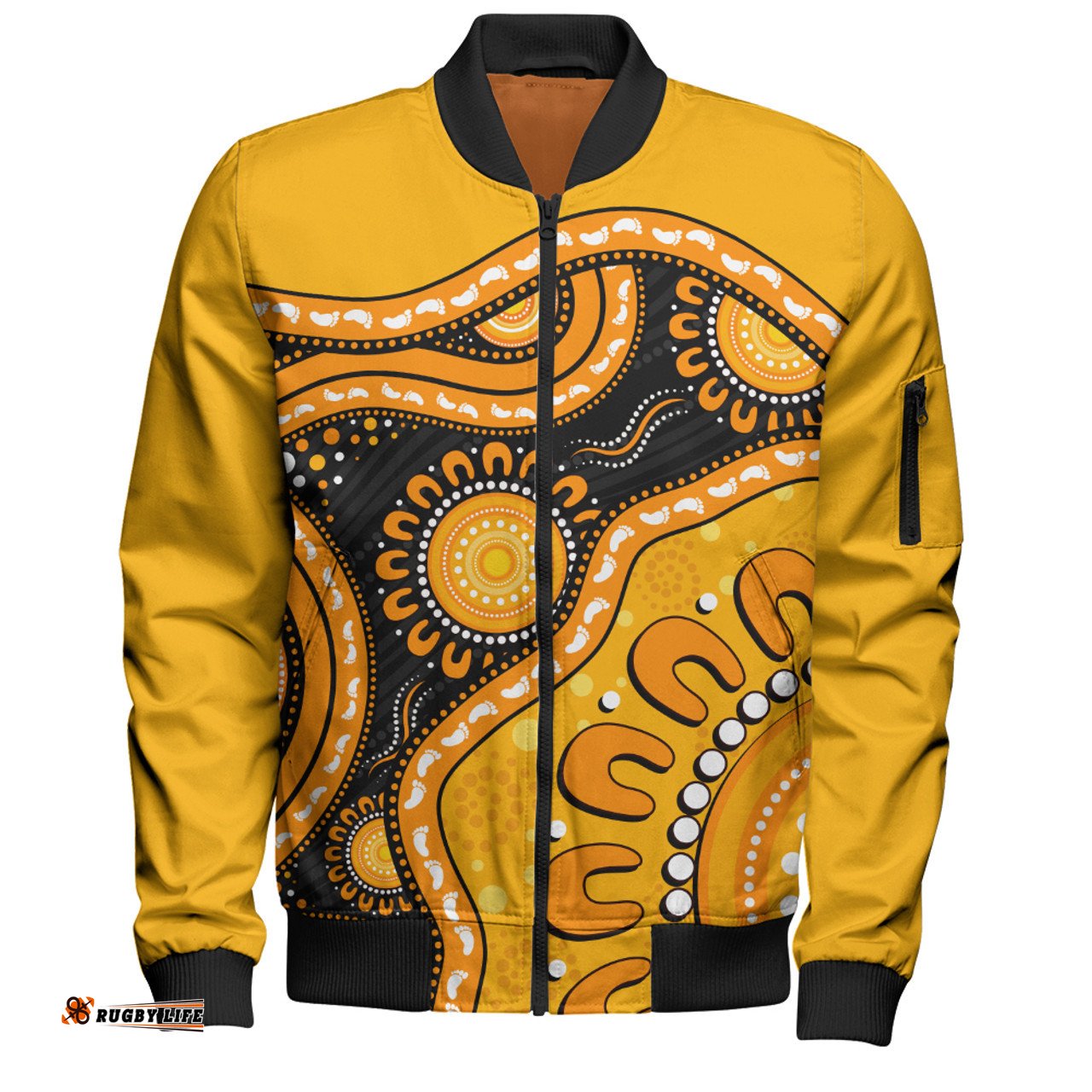 Amazing Aussie Indigenous Australian Aboriginal Sun Pathway Walkabout Bomber Jacket