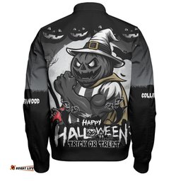 Amazing Aussie Collingwood Dark Pumpkin Halloween Spirit Bomber Jacket